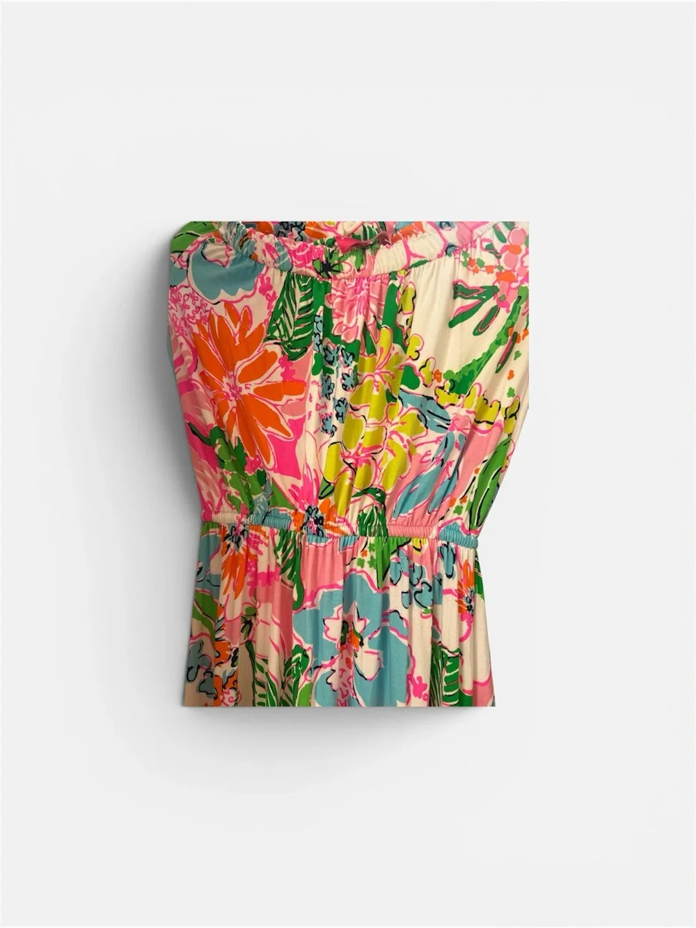 Lilly Pulitzer Pink Tropical Strapless Maxi Dress - Picture 3 of 9